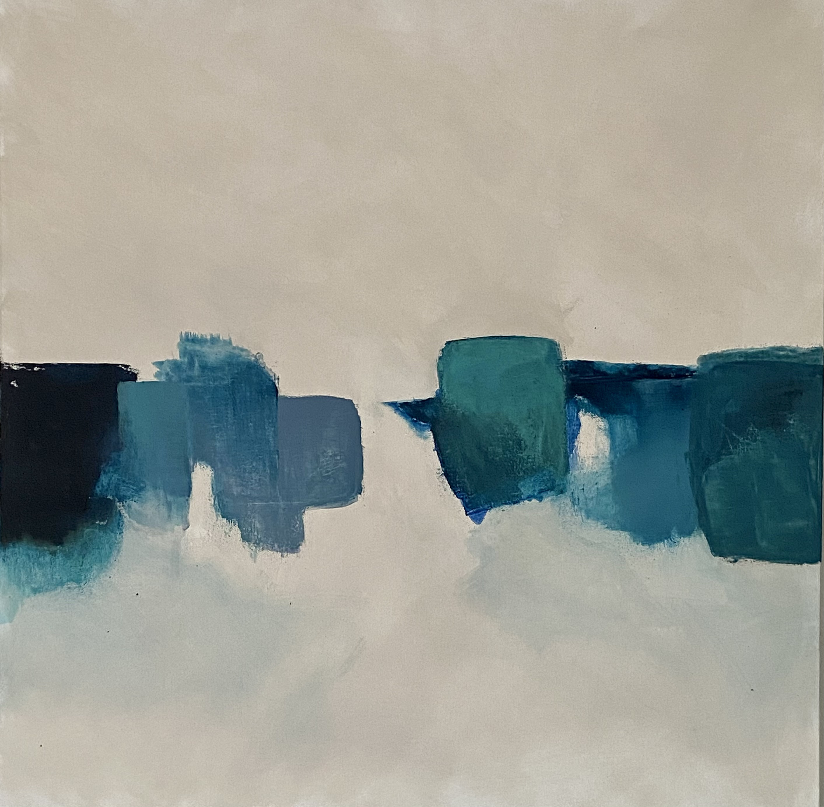 Peinture abstraite Bleu nacré de Fani Kosti