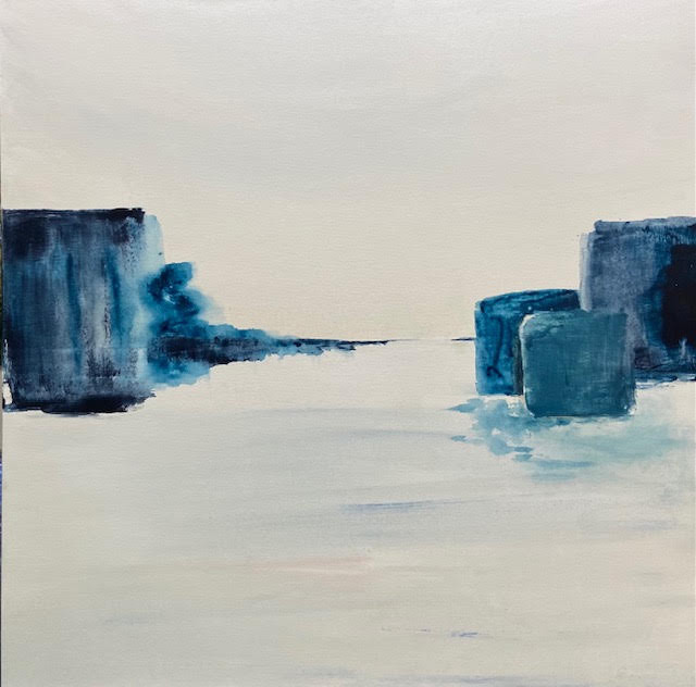 Peinture abstraite Indigo gris de Payne de Fani Kosti