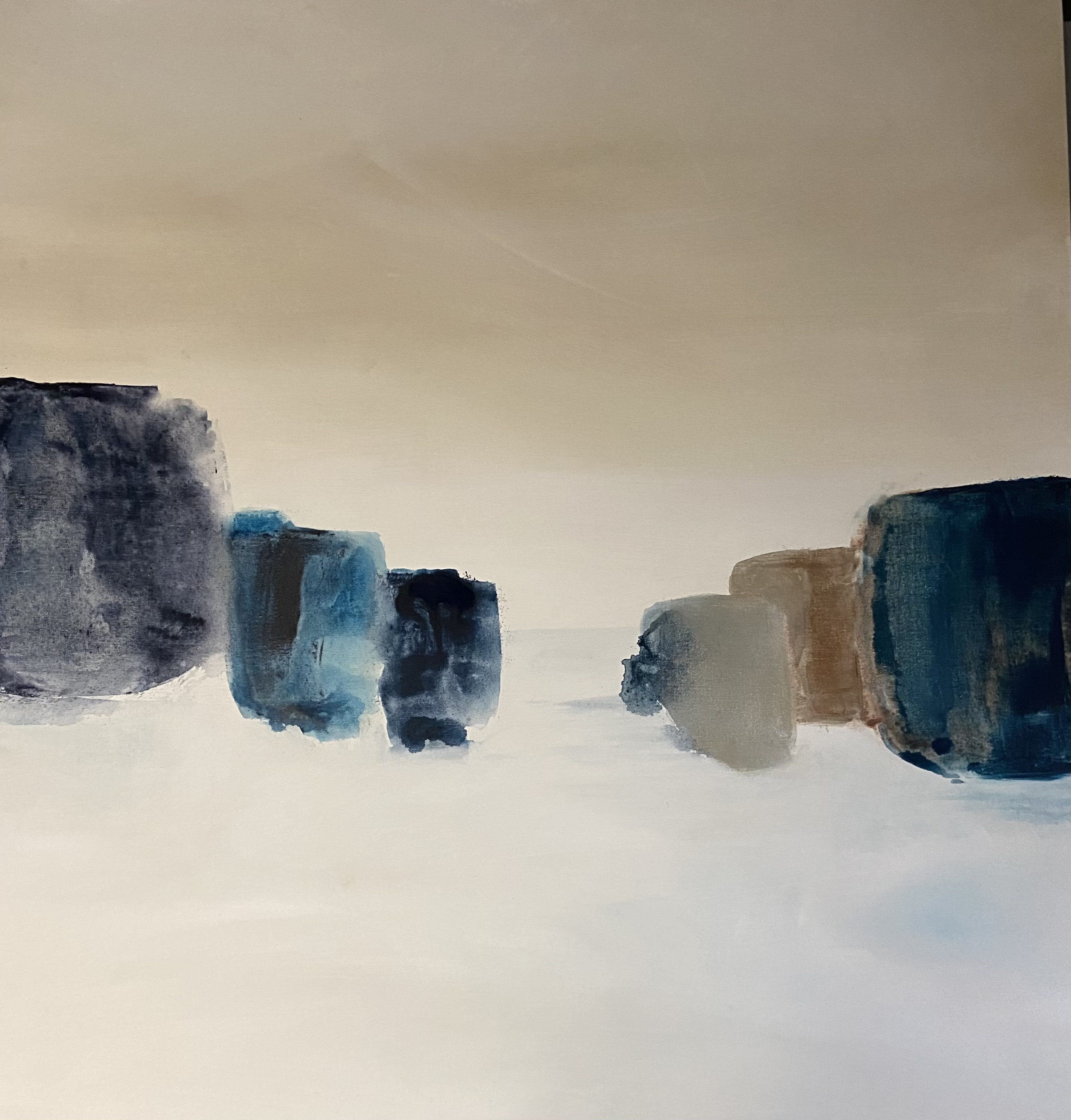 Peinture abstraite Terre indigo de Fani Kosti