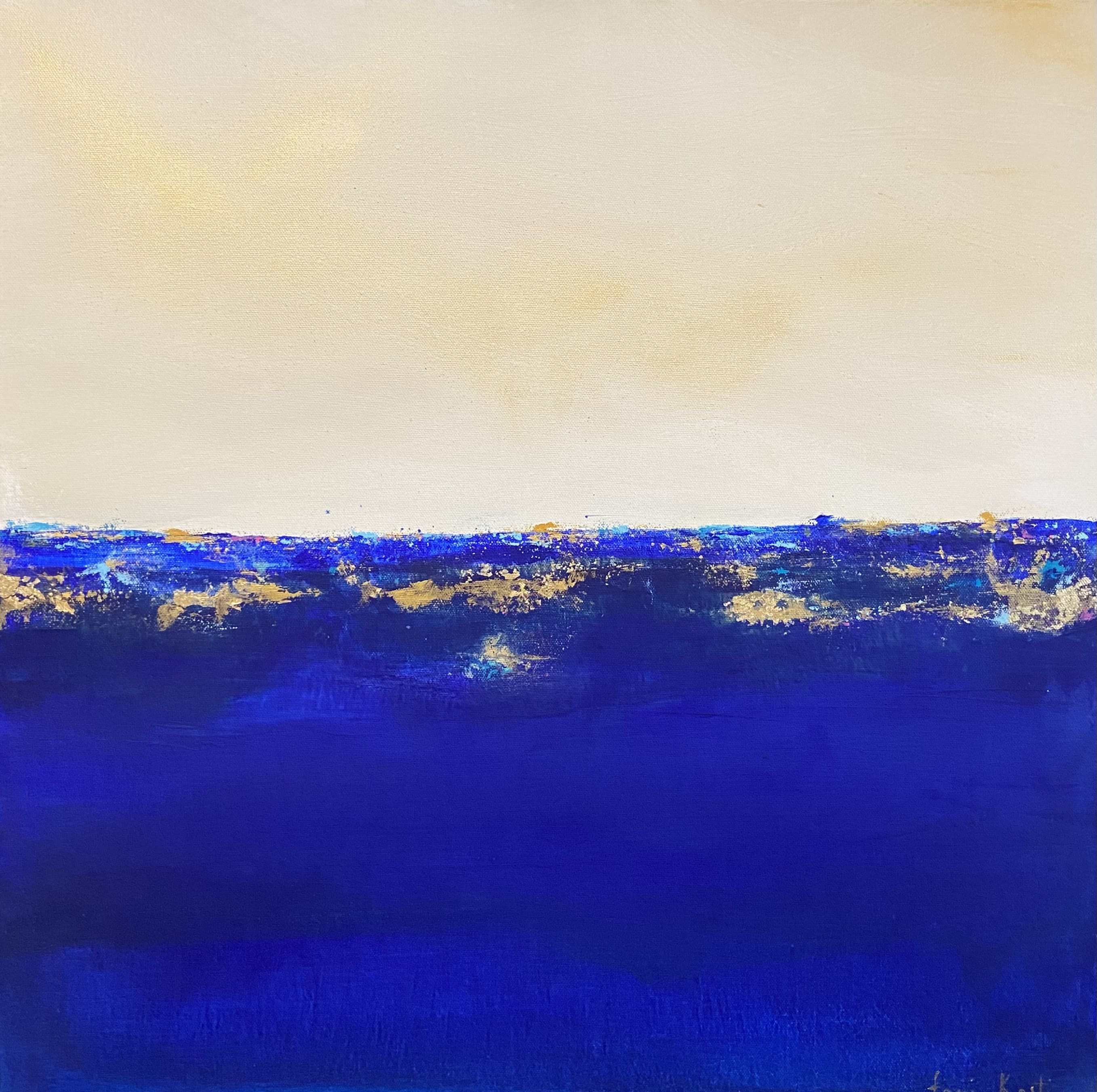 Peinture abstraite Bleu et or de Fani Kosti