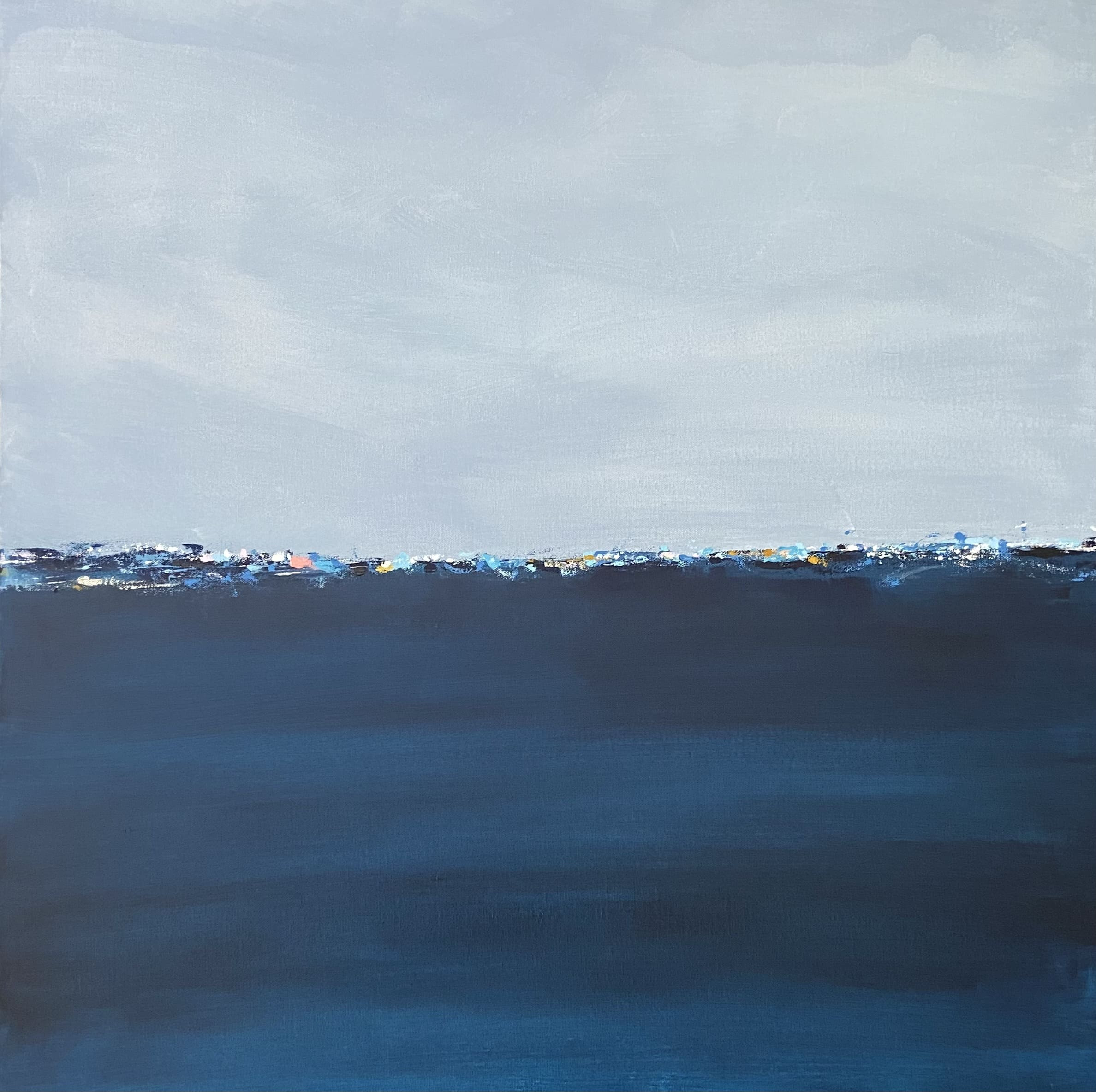Peinture abstraite Bleu et rose de Venise de Fani Kosti