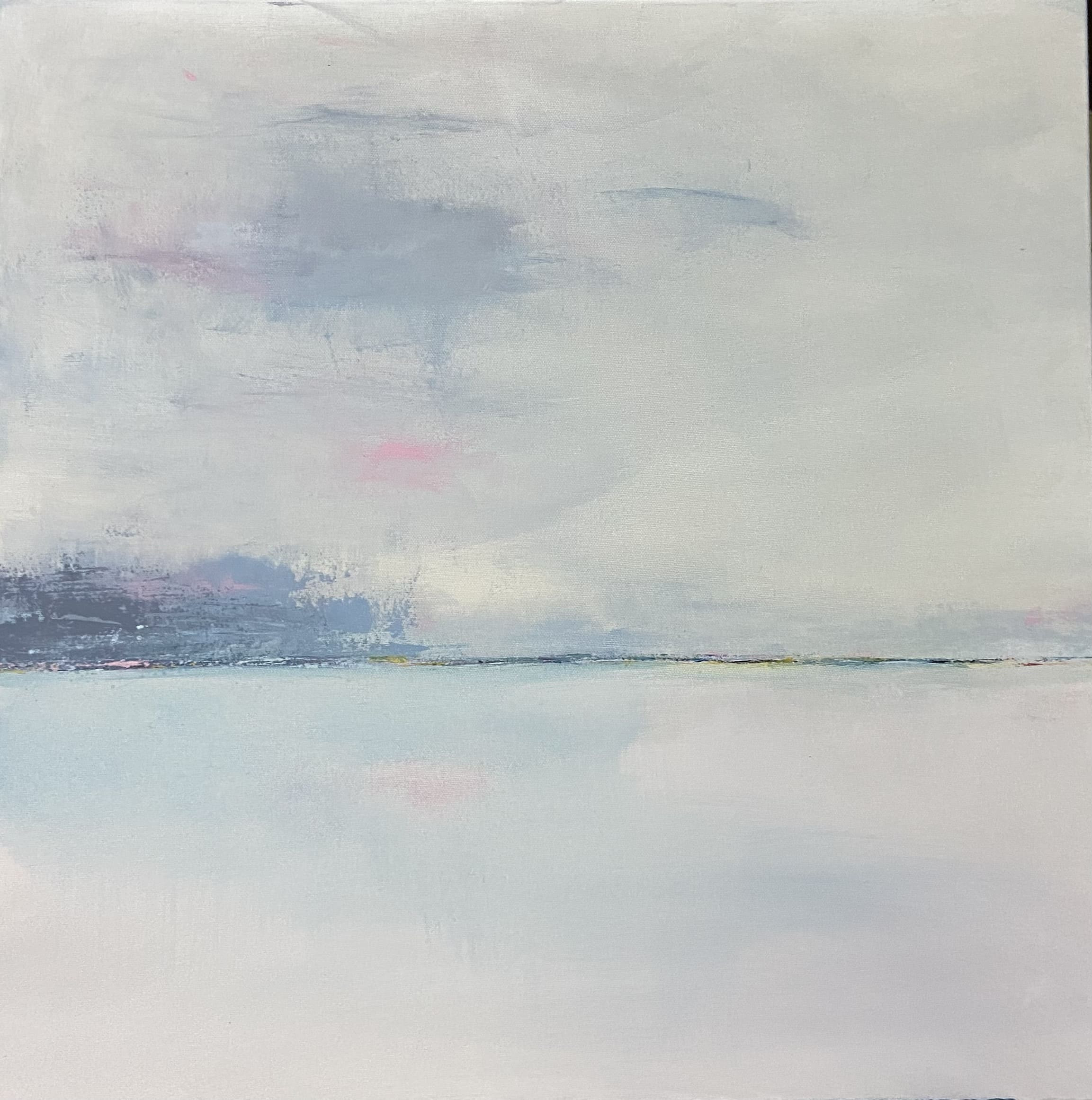 Peinture abstraite Rose et gris bleu de Fani Kosti