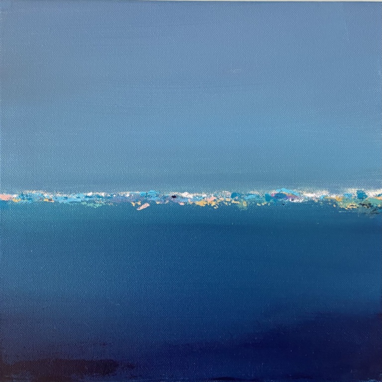 Peinture abstraite Or gris bleu de Fani Kosti